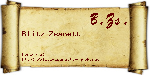 Blitz Zsanett névjegykártya